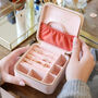 Personalised Message Square Travel Jewellery Box, thumbnail 3 of 8
