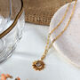 White Cz Evil Eye 24kt Gold Plated Art Deco Necklace, thumbnail 2 of 7