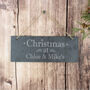 Personalised Christmas Hanging Slate Plaque, thumbnail 3 of 6