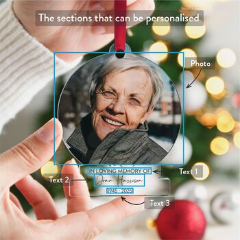 Memorial Photo Ornament In Loving Memory, 3 of 8