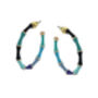 Antonia Thin Bamboo Hoop Earrings In Blue, thumbnail 1 of 2