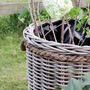 Round Rattan Lined Planter With Rope Handle, thumbnail 2 of 4