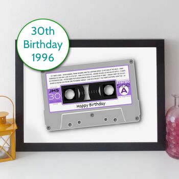 30th Birthday Print Songs On The Day You Were Born 1996, 12 of 12