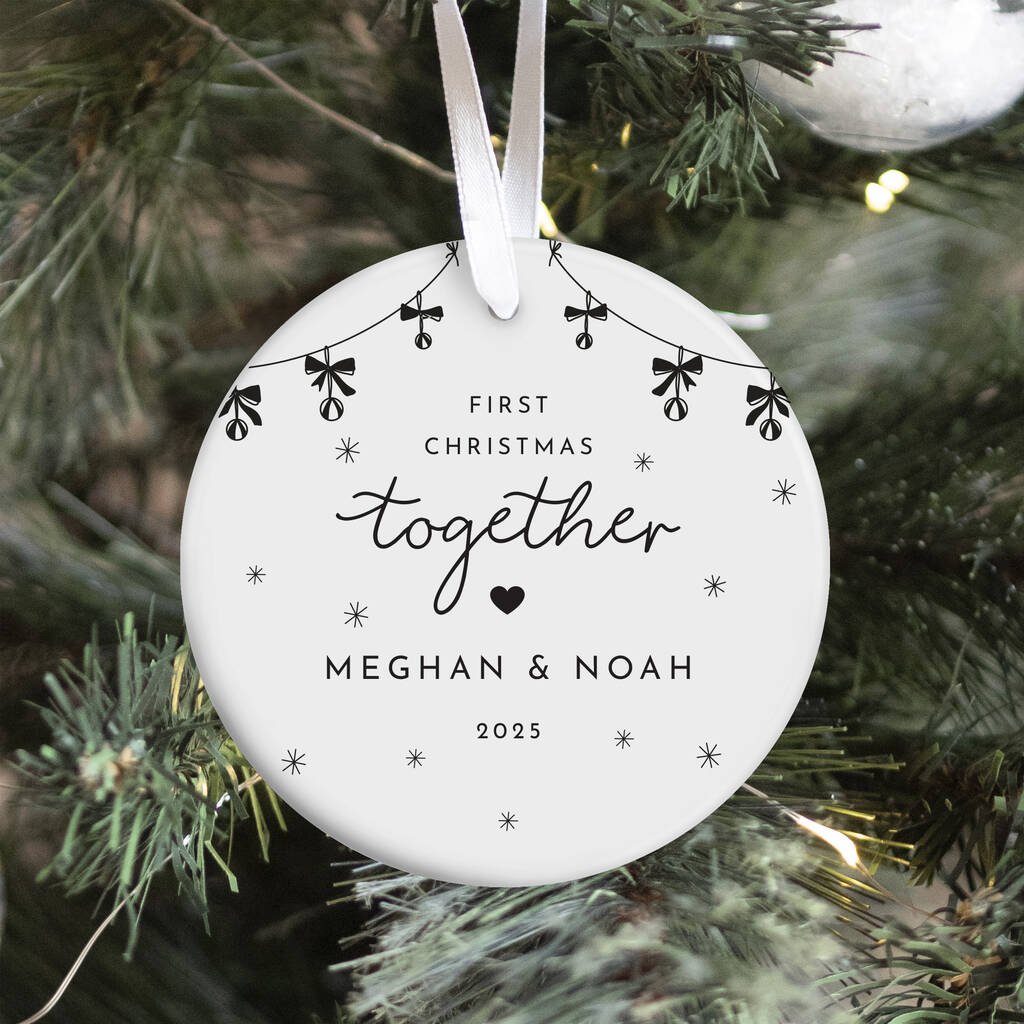 Personalised Couple Keepsake Xmas Decoration Ornament Gift, 1 of 6