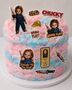 Horror Doll Edible Cake Toppers – 12pc Precut Floss Top, thumbnail 1 of 5