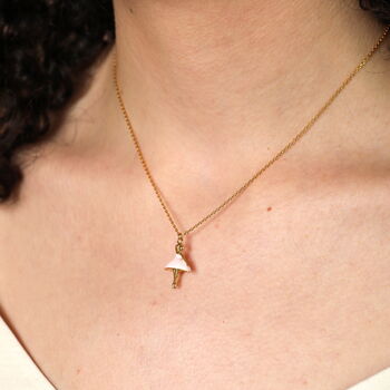 Pink Enamel Ballerina Pendant Necklace In Gold, 3 of 3