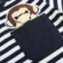 Zippy Navy Stripe T Shirt, thumbnail 3 of 7