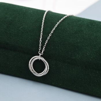 Three Interlocking Circles Pendant Necklace With Dotted, 2 of 12