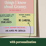 Personalised Things I Know About Granny Nana Print, thumbnail 6 of 11