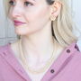 Small White Multi Strand Pearl Wedding Statement Necklace And Earring Set, thumbnail 2 of 6