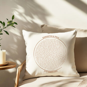 Personalised Lyrics Cushion, 2 of 8