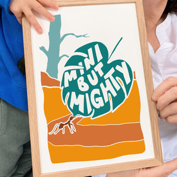'Mini/Small But Mighty' Kids Positive Leaf Print, 3 of 3