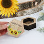 Personalised Wooden Wedding Ring Box Sunflower, thumbnail 8 of 9