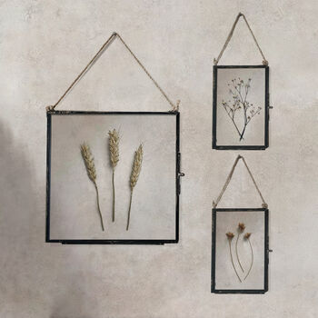 Trio Of Vintage Pressed Flower Frames Natural Wheat, 8 of 11
