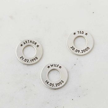 Personalised Sterling Silver Disc Charms, 4 of 5