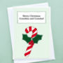 'Christmas Candy Cane' Personalised Christmas Card, thumbnail 1 of 3