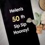 Sip Sip Hooray Milestone Birthday Cotton Bottle Bag, thumbnail 2 of 3