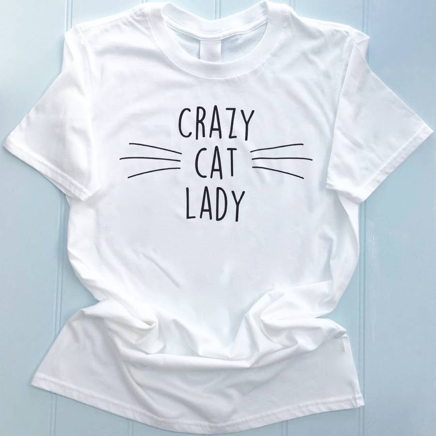 Personalised Crazy Cat Lady T Shirt By Pink Pineapple Home & Gifts ...