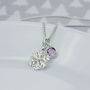 Silver Plated Snowflake Birthstone Charm Necklace, thumbnail 3 of 10