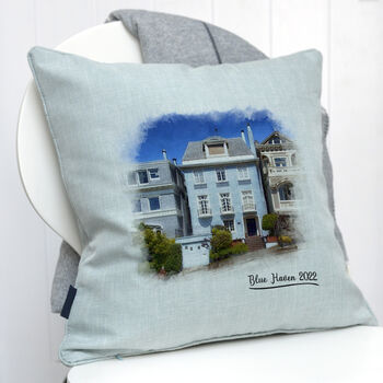 Personalised House Digital Drawing Cushion, 4 of 5