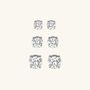 Sterling Silver Solitaire Stud Earrings, thumbnail 3 of 6