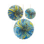 Marble Blue Paper Fan Decorations, thumbnail 2 of 4