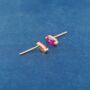 July Ruby Birthstone Rectangle Stud Earrings, Gold Birthstone Studs, Birthstone Jewellery, thumbnail 5 of 7