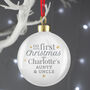 Personalised 'First Christmas As' Ceramic Bauble, thumbnail 2 of 4