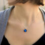 Sapphire Blue Glass And Sterling Silver Necklace, thumbnail 2 of 12