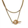 Matilda Luxe 18k Gold Plated Wraparound T Bar Necklace, thumbnail 1 of 2