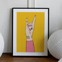 Grl Pwr Rock Hand Art Print – Bold Feminist Wall Art – Unframed A1, A2, A3, A4, A5, A6, thumbnail 2 of 3