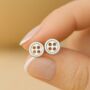 Sterling Silver Sewing Button Stud Earrings, thumbnail 1 of 6