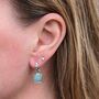 The Square Amazonite Silver Gemstone Earrings, thumbnail 2 of 6