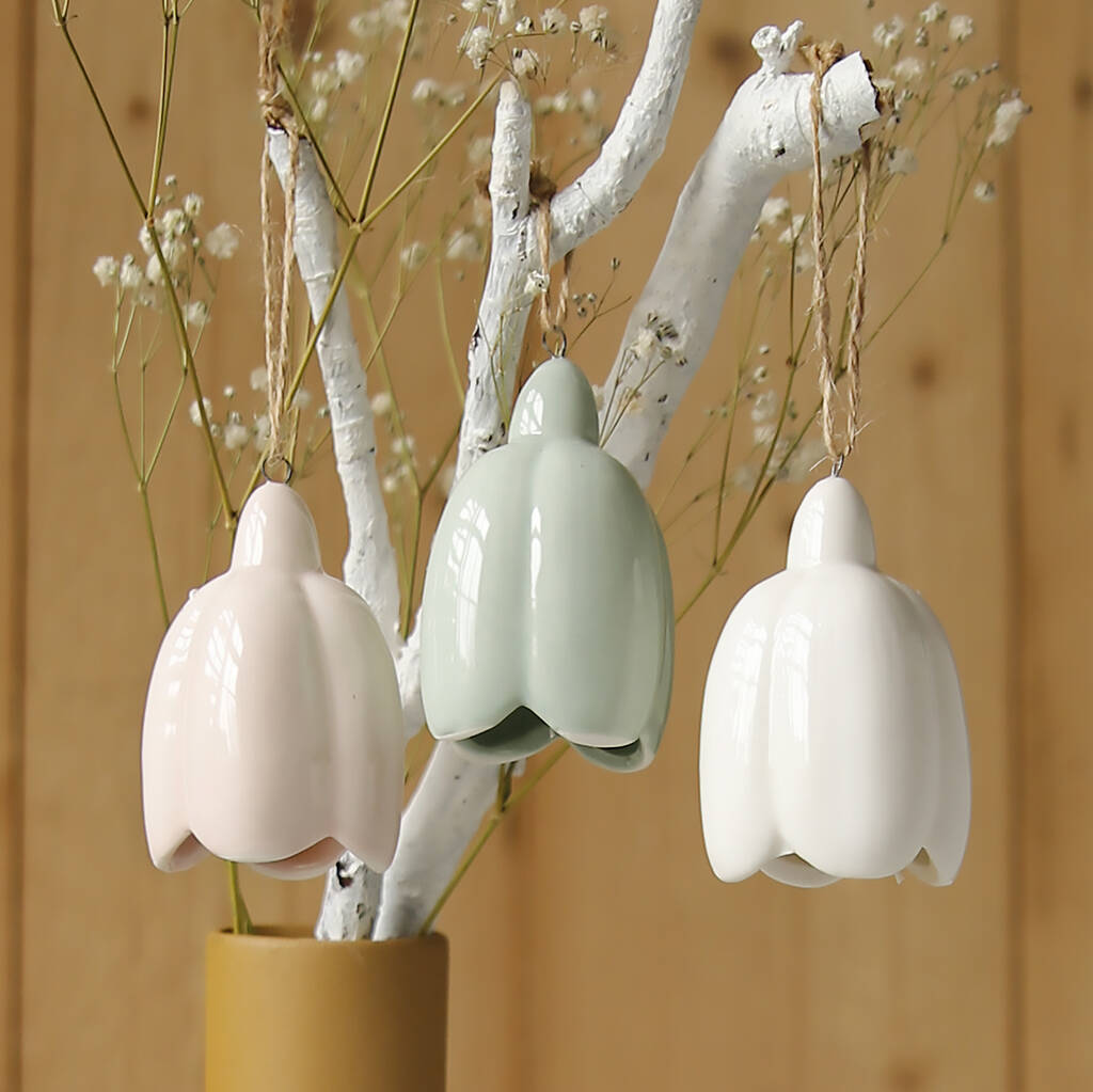 Ceramic Hanging Flower, 1 of 4