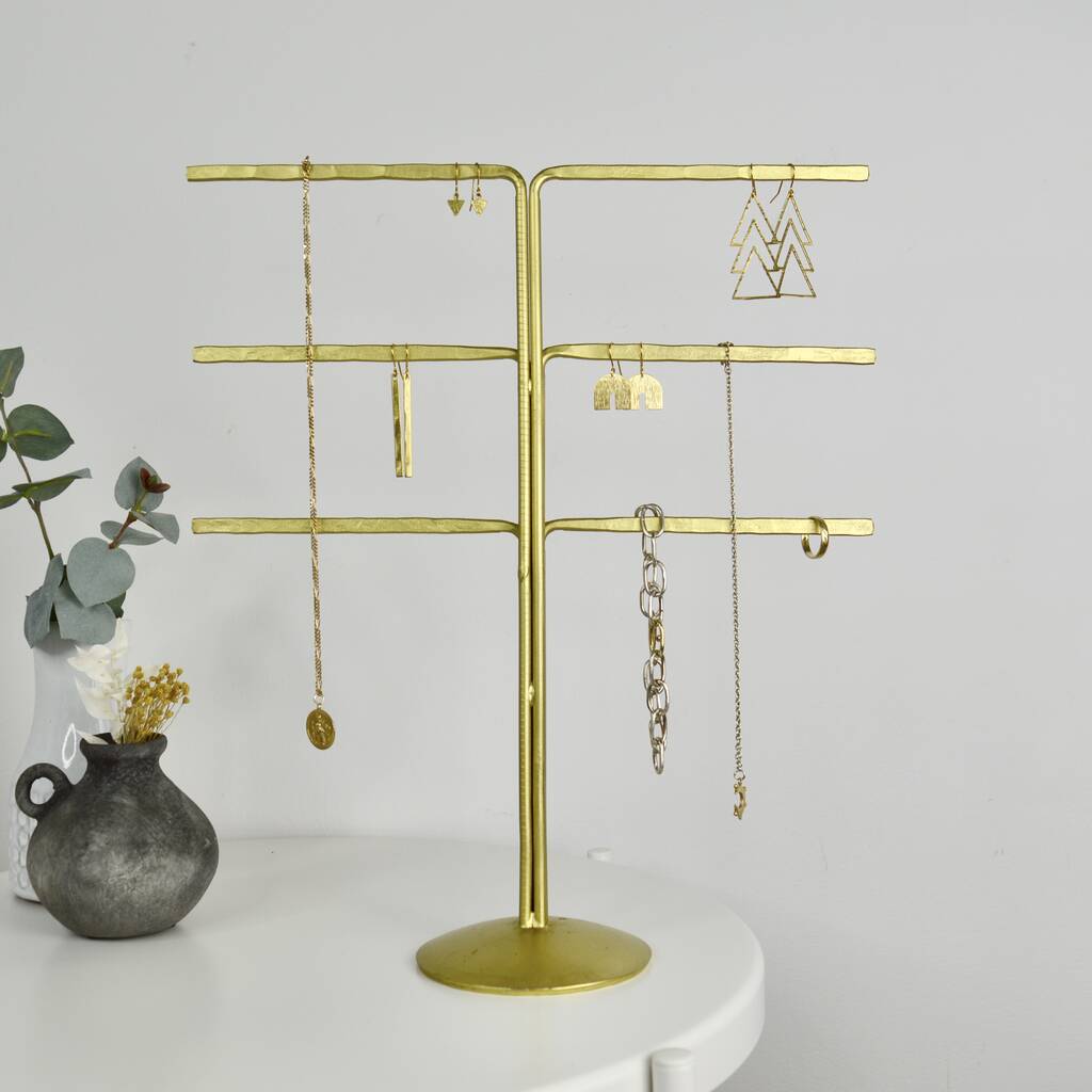 Gold Jewellery Stand Triple By Not a Jewellery Box
