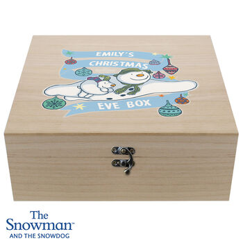 Personalised The Snowman Wooden Christmas Eve Box, 2 of 3