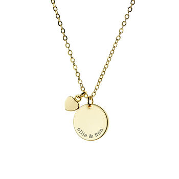 Personalised Heart And Disc Necklace, 4 of 10