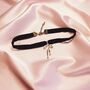 Dulcinea Bow Charm Narrow Silk Choker, thumbnail 4 of 6