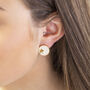 Gold Plated Star Circle Stud Earrings, thumbnail 3 of 11