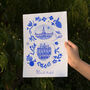 Scenes Of Madrid, Spain Blue Tile Inspired Travel Print, thumbnail 8 of 11