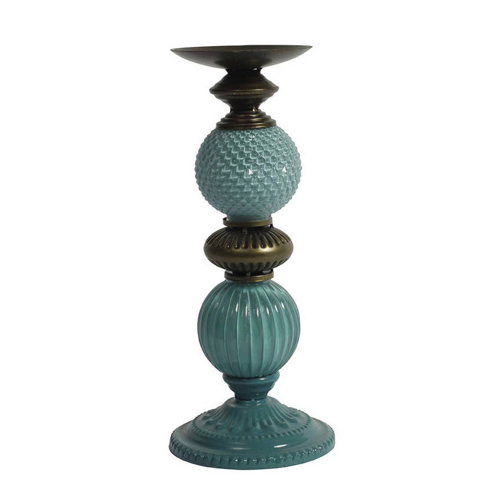 Twin Globe Candlesticks In Green By Out There Interiors