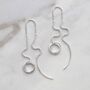 Sterling Silver Simple Rings Threader Earrings, thumbnail 2 of 5