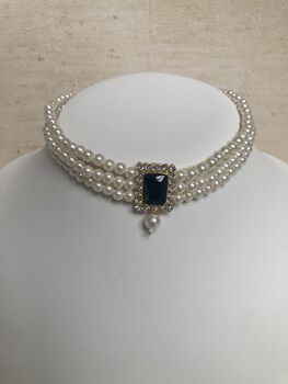 Black 18 K Gold Plated Pearl Indian Choker Set, 10 of 10