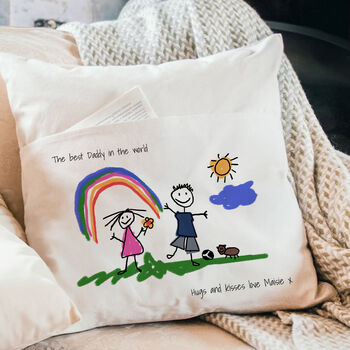 Personalised Hand Drawn Father's Day Cushion, 3 of 3