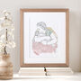 Personalised Watercolour First Mother's Day Portrait, thumbnail 1 of 6