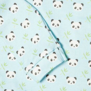 Baby And Children's Blue Panda Print Cuffed Pyjamas, 5 of 5