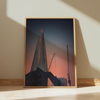London Shard At Sunset Art Print A4, 2 of 3
