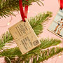 Personalised Photo Postcard Christmas Bauble, thumbnail 3 of 7