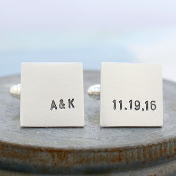 Handmade Sterling Silver Personalised Cufflinks, 10 of 12