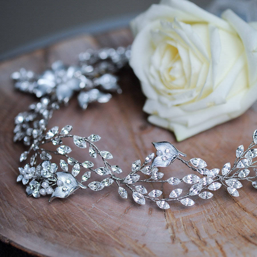 Floral Enamelled Hair Vine Tiara By Queens & Bowl